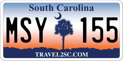 SC license plate MSY155