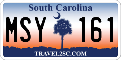 SC license plate MSY161