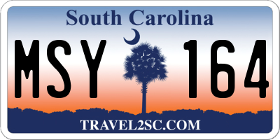 SC license plate MSY164