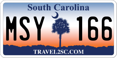 SC license plate MSY166