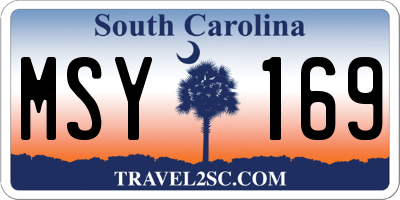 SC license plate MSY169