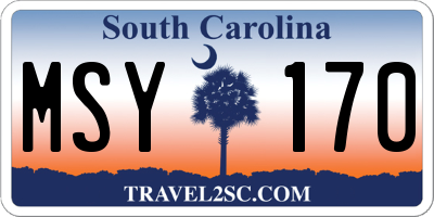 SC license plate MSY170