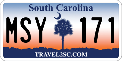 SC license plate MSY171
