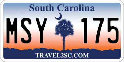 SC license plate MSY175