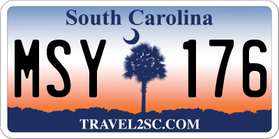 SC license plate MSY176