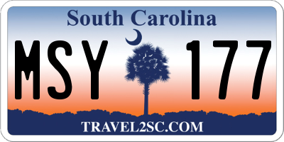 SC license plate MSY177