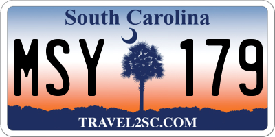 SC license plate MSY179