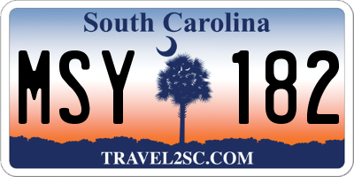 SC license plate MSY182