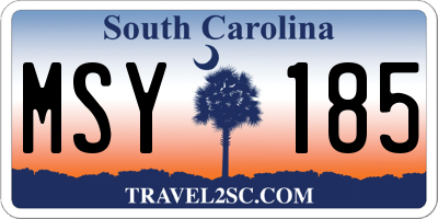 SC license plate MSY185