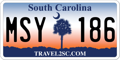 SC license plate MSY186