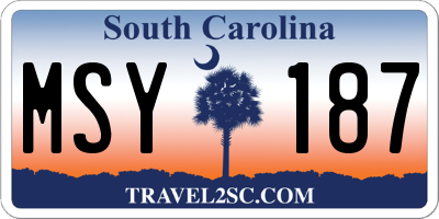 SC license plate MSY187