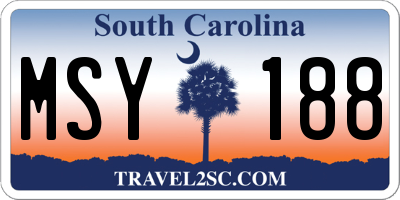 SC license plate MSY188
