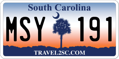 SC license plate MSY191