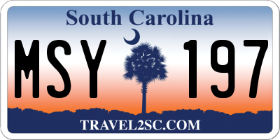SC license plate MSY197