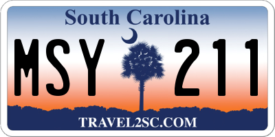 SC license plate MSY211