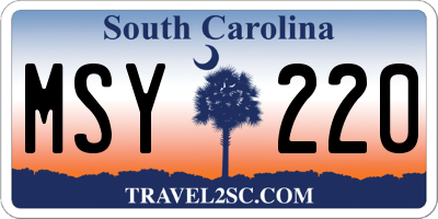 SC license plate MSY220