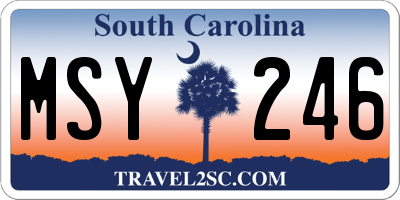 SC license plate MSY246
