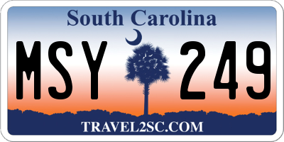 SC license plate MSY249