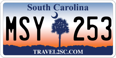 SC license plate MSY253