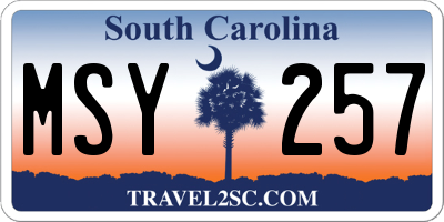 SC license plate MSY257