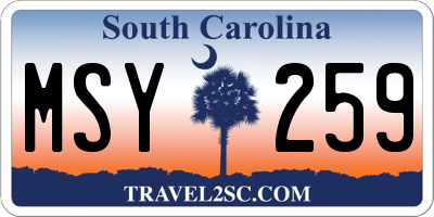 SC license plate MSY259