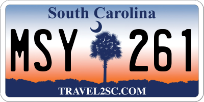 SC license plate MSY261