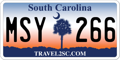 SC license plate MSY266