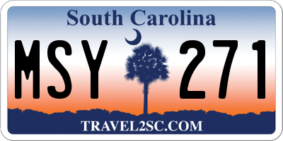 SC license plate MSY271