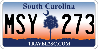 SC license plate MSY273