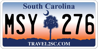SC license plate MSY276