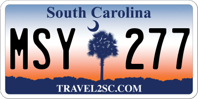 SC license plate MSY277