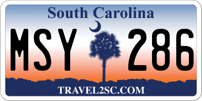 SC license plate MSY286