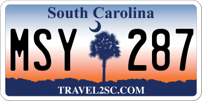 SC license plate MSY287