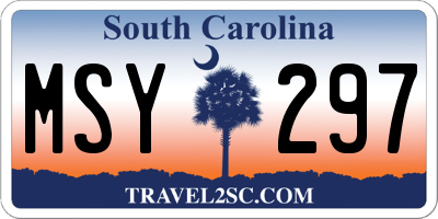 SC license plate MSY297