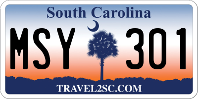 SC license plate MSY301