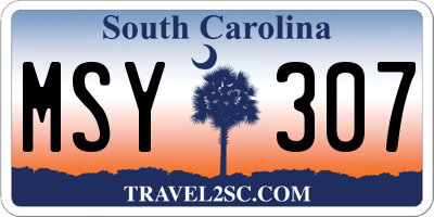 SC license plate MSY307