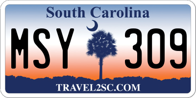 SC license plate MSY309