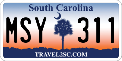 SC license plate MSY311