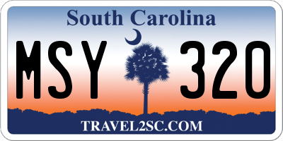 SC license plate MSY320