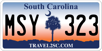 SC license plate MSY323