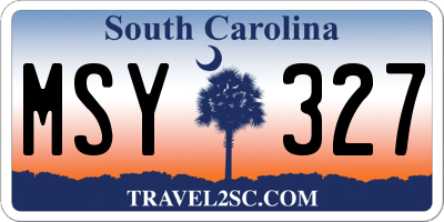 SC license plate MSY327