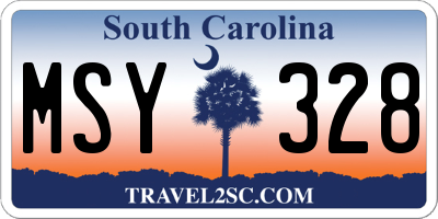 SC license plate MSY328