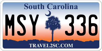 SC license plate MSY336