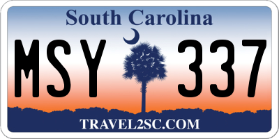 SC license plate MSY337