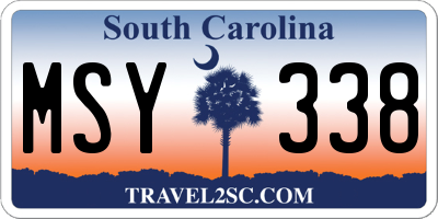 SC license plate MSY338