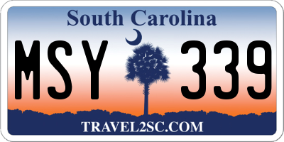 SC license plate MSY339