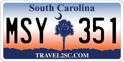 SC license plate MSY351