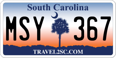 SC license plate MSY367