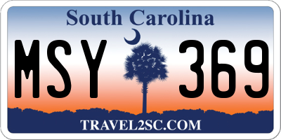 SC license plate MSY369
