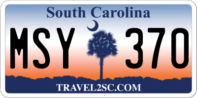 SC license plate MSY370